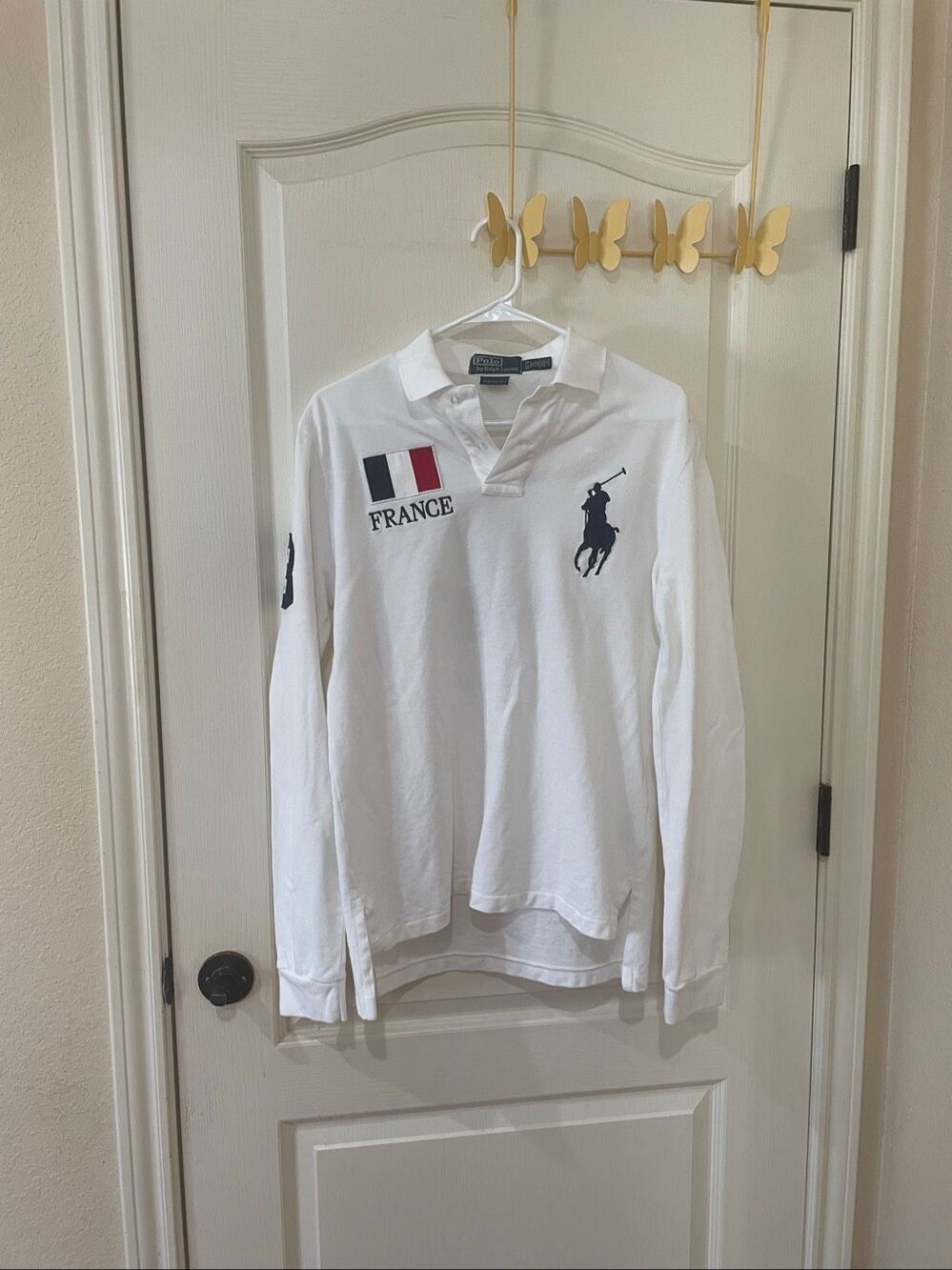 Polo Ralph Lauren Big Pony White France Flag Long Sleeve Size Medium